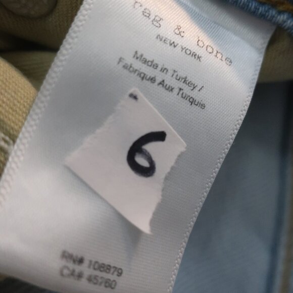 Women Rag & Bone Logan Low Rise Light Blue Wide-Leg Button-Fly Denim Jeans 27 - Picture 14 of 14